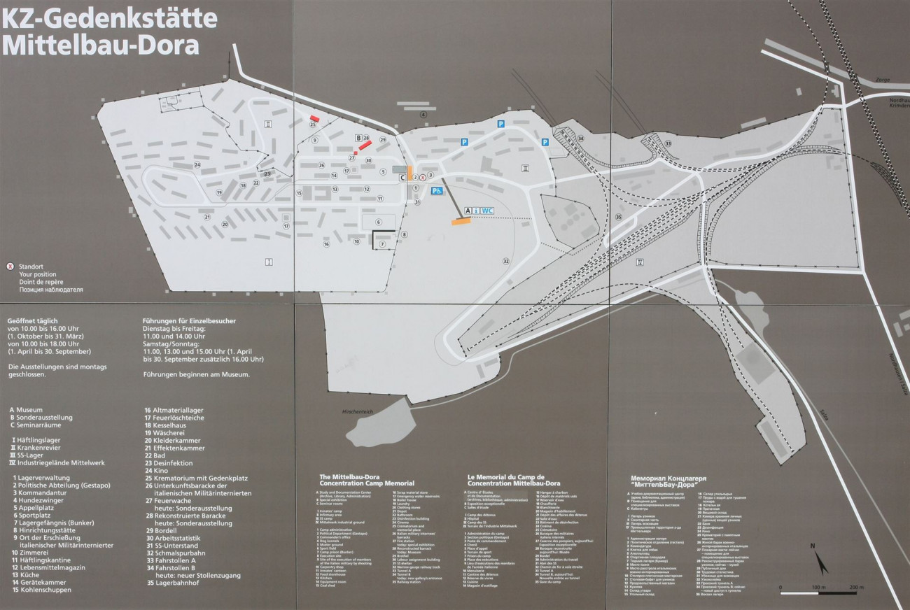 Übersichtsplan der KZ-Gedenkstätte Mittelbau-Dora